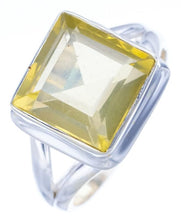 StarGems  Natural Green Amethyst Handmade 925 Sterling Silver Ring 7 F0357