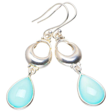 StarGems  Natural Chalcedony Handmade Unique 925 Sterling Silver Earrings 2