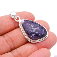 StarGems  Natural Purple Lepidolite Handmade 925 Sterling Silver Pendant 1.75" F4050