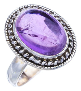 StarGems® Natural Amethyst Handmade 925 Sterling Silver Ring 8 F2897