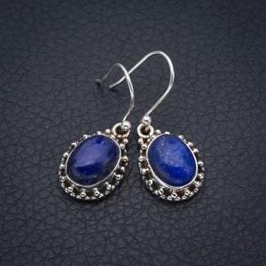 StarGems  Natural Lapis Lazuli Handmade 925 Sterling Silver Earrings 1.25" F5660