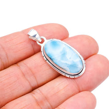 StarGems  Natural Larimar Handmade 925 Sterling Silver Pendant 1.5" F3331