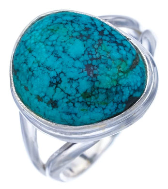 StarGems  Natural Turquoise Handmade 925 Sterling Silver Ring 7.25 F0472