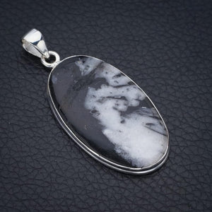 StarGems® Natural Pinolith Jasper Handmade 925 Sterling Silver Pendant 2" F4536