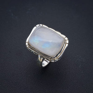 StarGems  Natural Moonstone Handmade 925 Sterling Silver Ring 7 F0762