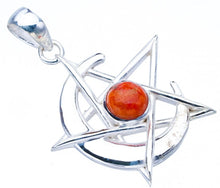 StarGems  Natural Calcite Star And Moon Handmade 925 Sterling Silver Pendant 1.5" F4238