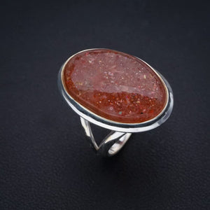 StarGems® Natural Calcite Handmade 925 Sterling Silver Ring 7 F0588