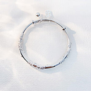 StarGems  Adjustable Amulet Carved Flower and Bell Handmade 999 Sterling Silver Bangle Bracelet For Women Cb0145