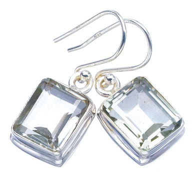 StarGems® Natural Green Amethyst Handmade 925 Sterling Silver Earrings 1.25