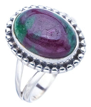 StarGems® Natural Ruby Zoisite Handmade 925 Sterling Silver Ring 8.5 F1334