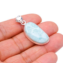 StarGems® Natural Larimar Handmade 925 Sterling Silver Pendant 1.5" F3427