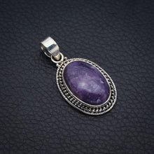 StarGems  Natural Purple Lepidolite Handmade 925 Sterling Silver Pendant 1.5" F4033