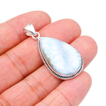 StarGems® Natural Larimar Handmade 925 Sterling Silver Pendant 1.75" F3552