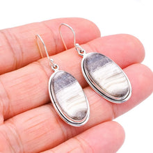 StarGems  Natural Zebra Calcite Handmade 925 Sterling Silver Earrings 1.75" F5523