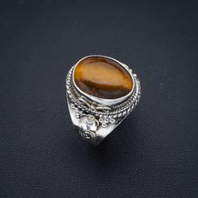 StarGems  Natural Tiger Eye Flower Handmade 925 Sterling Silver Ring 6.5 F1105