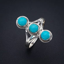 StarGems  Natural Turquoise Handmade 925 Sterling Silver Ring 10.5 F0432