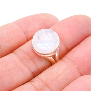 StarGems  Natural Moonstone Handmade 925 Sterling Silver Ring 6.75 F0752