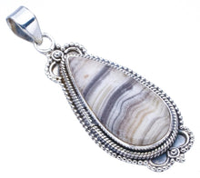 StarGems  Natural Zebra Calcite Handmade 925 Sterling Silver Pendant 2" F4569