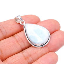 StarGems  Natural Larimar Handmade 925 Sterling Silver Pendant 1.5" F3411