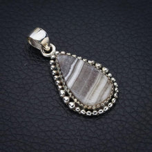 StarGems  Natural Zebra Calcite Handmade 925 Sterling Silver Pendant 1.5" F4565