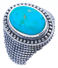 StarGems® Natural Turquoise Handmade 925 Sterling Silver Ring 8.75 F0433