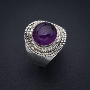 StarGems® Natural Amethyst Handmade 925 Sterling Silver Ring 7 F2848