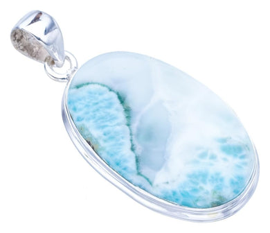 StarGems  Natural Larimar Handmade 925 Sterling Silver Pendant 1.75