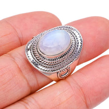 StarGems® Natural Moonstone Handmade 925 Sterling Silver Ring 9.75 F2528