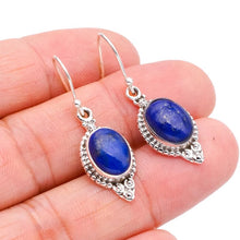 StarGems  Natural Lapis Lazuli Handmade 925 Sterling Silver Earrings 1.5" F5665