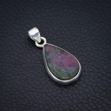 StarGems  Natural Ruby Zoisite Handmade 925 Sterling Silver Pendant 1.25" F4632