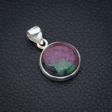 StarGems  Natural Ruby Zoisite Handmade 925 Sterling Silver Pendant 1.25" F4656