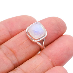 StarGems® Natural Moonstone Handmade 925 Sterling Silver Ring 6 F0786