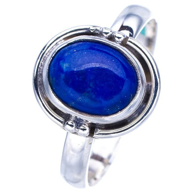 StarGems  Natural Lapis Lazuli Handmade 925 Sterling Silver Ring 8 F0021