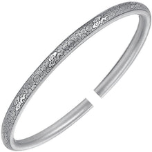 StarGems® Opening Auspicious Clouds Antique Finish Handmade 999 Sterling Silver Bangle Cuff Bracelet For Women Cb0094