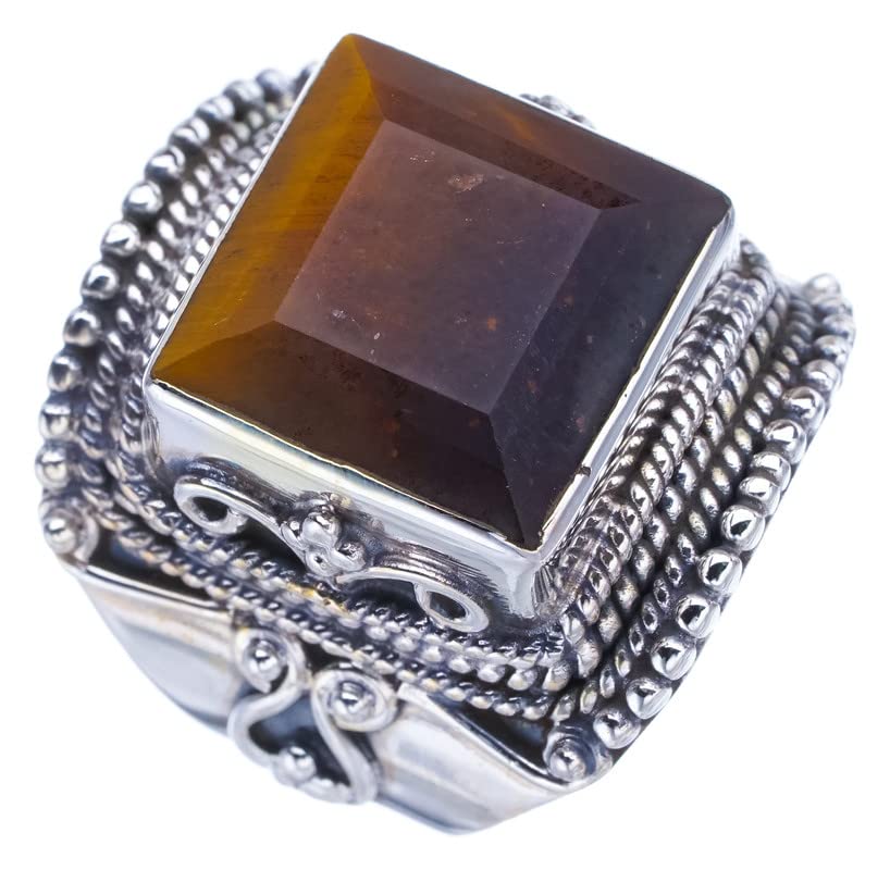 StarGems  Natural Tigers Eye Handmade 925 Sterling Silver Ring 5.5 F1892