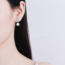StarGems® 9mm AAAA Pearls&Flower 0.31cttw Moissanite 925 Silver Platinum Plated Stud Earrings EX066