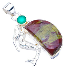 StarGems® Natural Blood Stone Chrysoprase MermaidHandmade 925 Sterling Silver Pendant 1.75" F5195