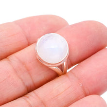 StarGems  Natural Moonstone Handmade 925 Sterling Silver Ring 8 F0768