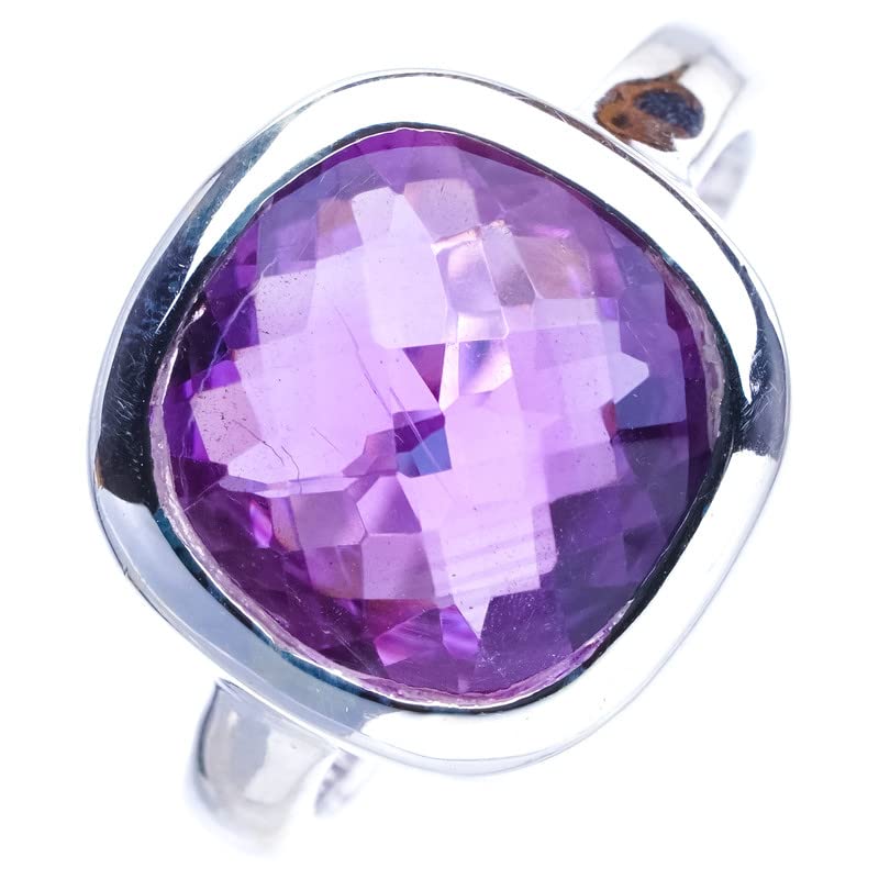 StarGems  Natural Amethyst Handmade 925 Sterling Silver Ring 7.5 E9237