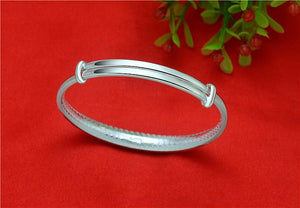 StarGems  Adjustable Full of Stars Handmade 999 Sterling Silver Bangle Bracelet For Women Cb0226