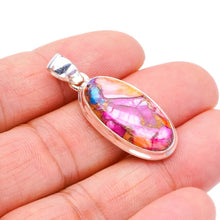 StarGems  Natural Copper Chalcedony Handmade 925 Sterling Silver Pendant 1.5" F3736