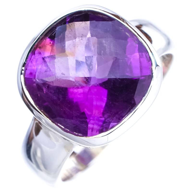 StarGems  Natural Amethyst Handmade 925 Sterling Silver Ring 4.75 E9261