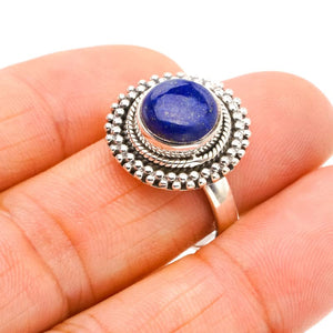 StarGems® Natural Lapis Lazuli Handmade 925 Sterling Silver Ring 8.25 F0062