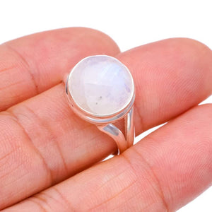 StarGems  Natural Moonstone Handmade 925 Sterling Silver Ring 8.75 F2571