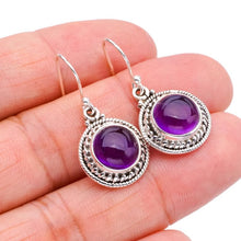 StarGems  Natural Amethyst Handmade 925 Sterling Silver Earrings 1.25" F5615