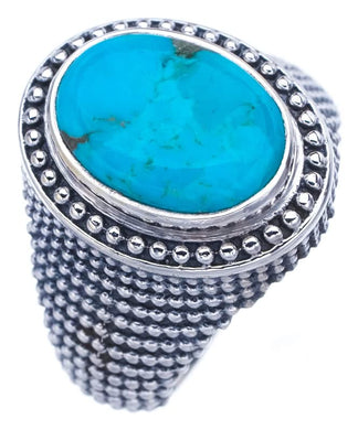 StarGems® Natural Turquoise Handmade 925 Sterling Silver Ring 9.25 F2318