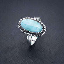 StarGems  Natural Larimar Handmade 925 Sterling Silver Ring 8.75 F0257