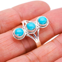 StarGems  Natural Turquoise Handmade 925 Sterling Silver Ring 10.5 F0432