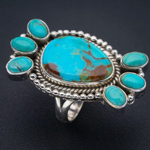 StarGems® Natural Turquoise Handmade 925 Sterling Silver Ring 7.5 F0423