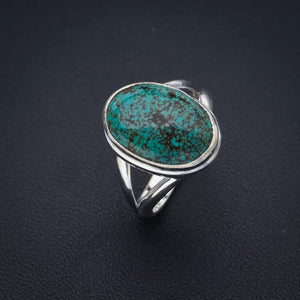 StarGems  Natural Turquoise Handmade 925 Sterling Silver Ring 7.75 F0402